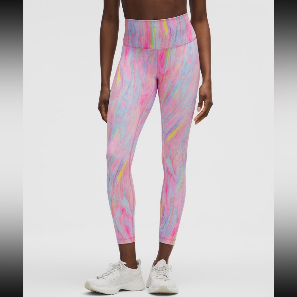 lululemon athletica Pink Marble-Print High-Rise Leggings